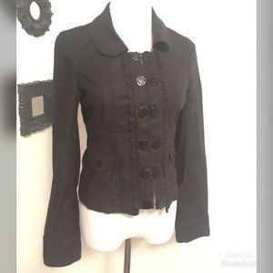 WHBM Black Button Up Jacket Size 4